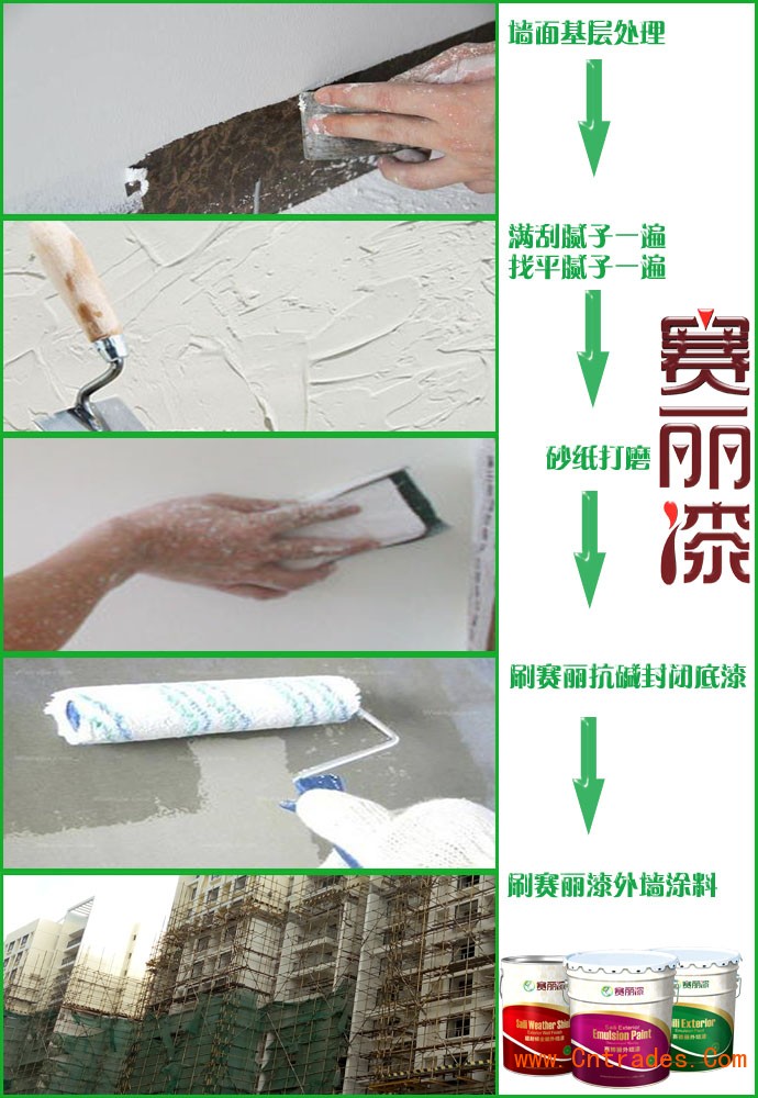 广西赛丽化工有限公司赛丽漆外墙涂料施工流程