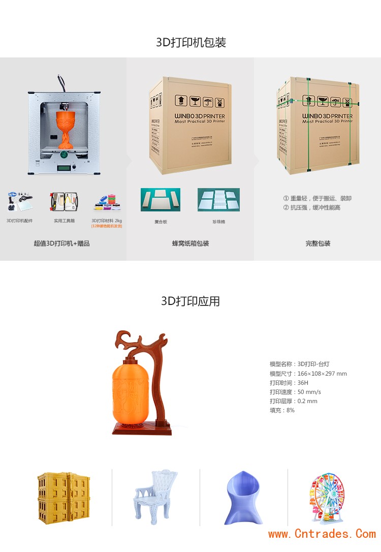 3D打印机包装和3D打印应用介绍